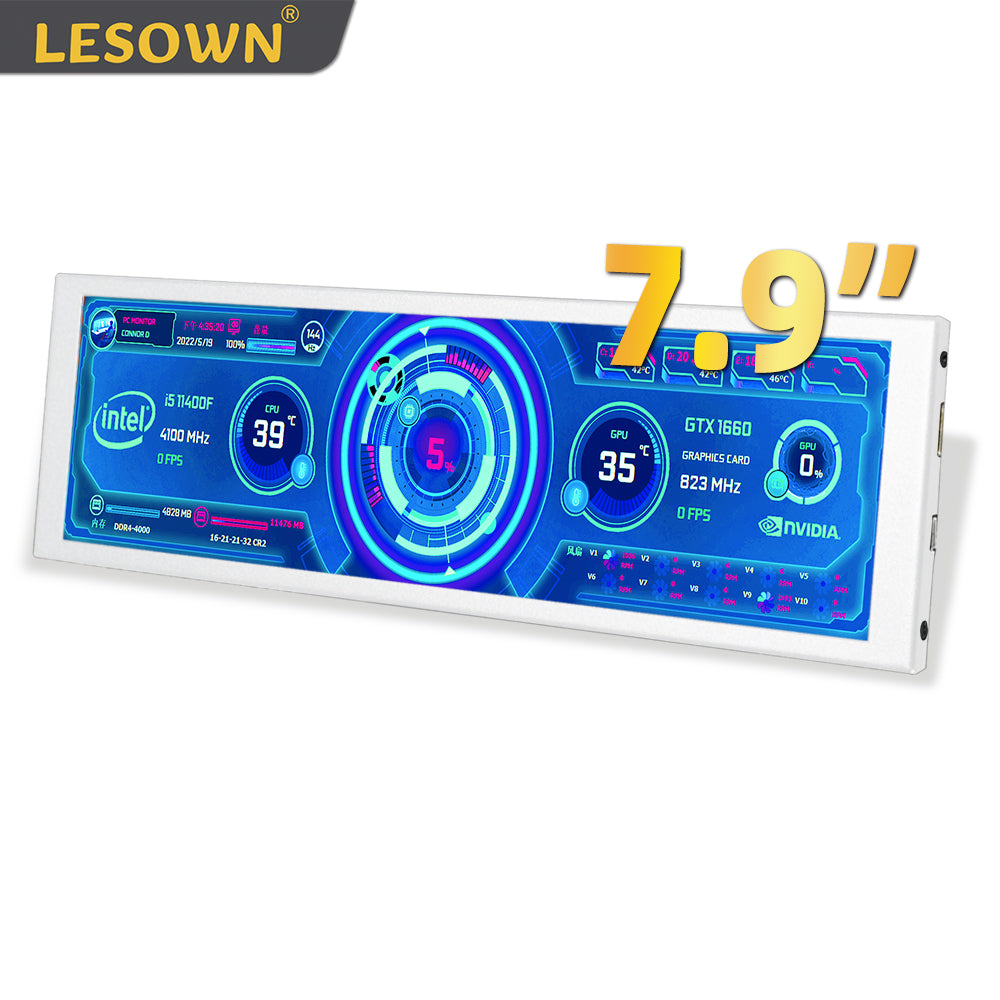 LESOWN P79W 7.9 inch 400x1280 Bar LCD Display for PC Case CPU Temperature Monitoring
