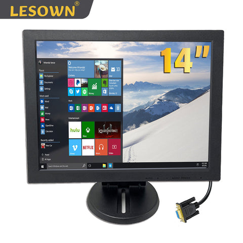 LESOWN N140 14 inch Portable Industrial Monitor 1024x768 VESA LCD VGA Display for Security Cameras
