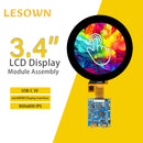 LESOWN M34-A01T 3.4 inch mini Touch Screen HD 800x800 IPS HDMI USB C LCD Panel Module Circular Display with Driver Board for Laptop