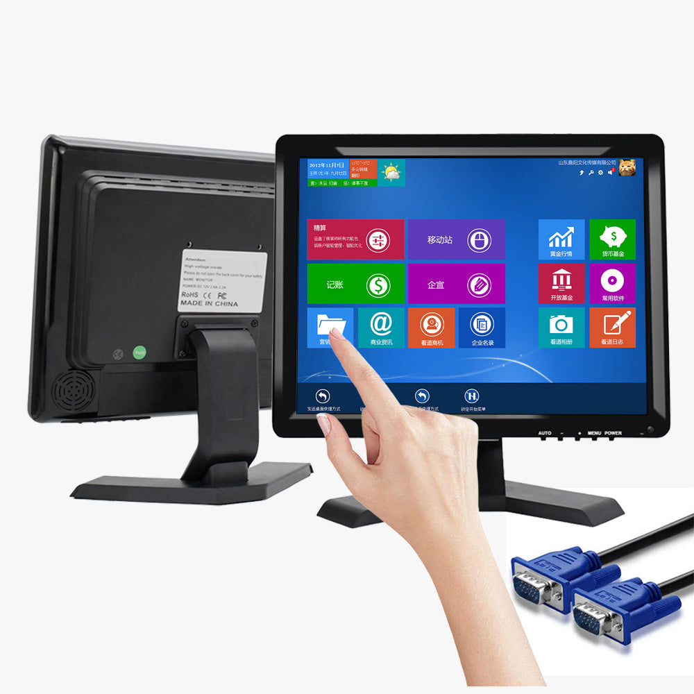 LESOWN N150 Camera Monitor 1024x768 Display Touch VGA 15 inch Monitor Build in Speakers Earphone Jack