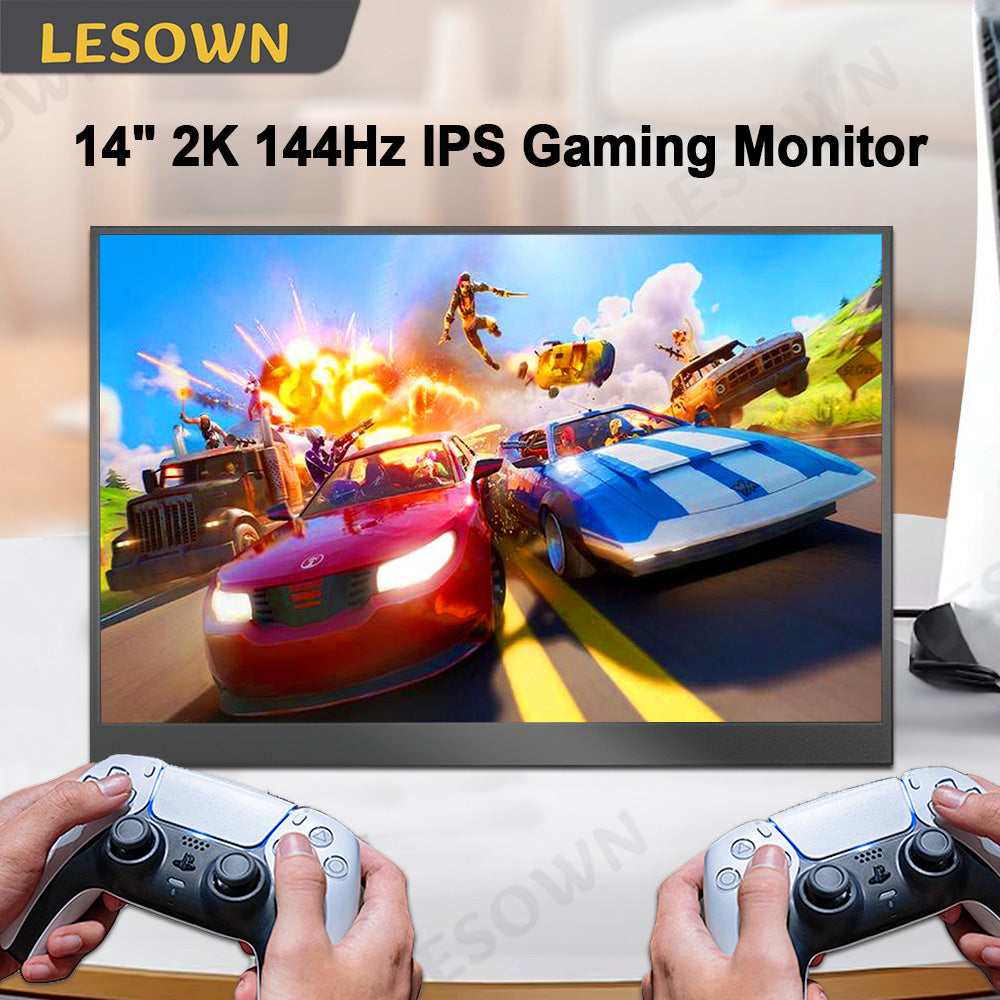 LESOWN P140GPS P140GPT External 14" Full HD Secondary Monitor 1920×1080 IPS Portable Display with HDMI USB Type-C for Laptop Switch Xbox Windows