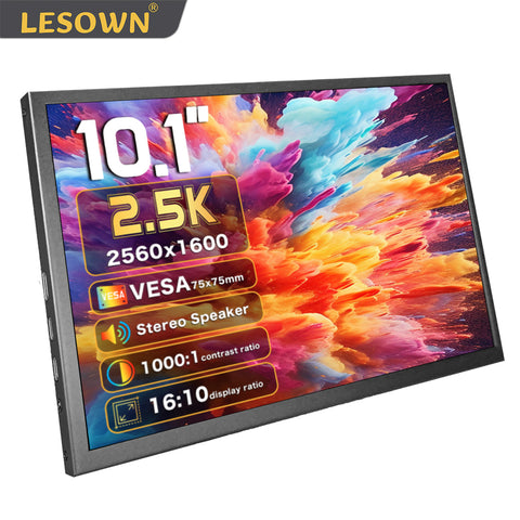 LESOWN P101GHS 10.1inch Small Wide Secondary Monitor 2560x1600 Computer IPS Portable USB External Display
