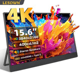 LESOWN P156K UHD 3840x2160 USB C HDMI 4K Touchscreen LCD Monitor 15.6 inch Portable External IPS Secondary Screen Laptop PC Display