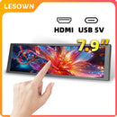 LESOWN P79-T 7.9 inch 400×1280 Stretched Bar LCD Touch Screen Monitor PC Temperature Monitoring RPi