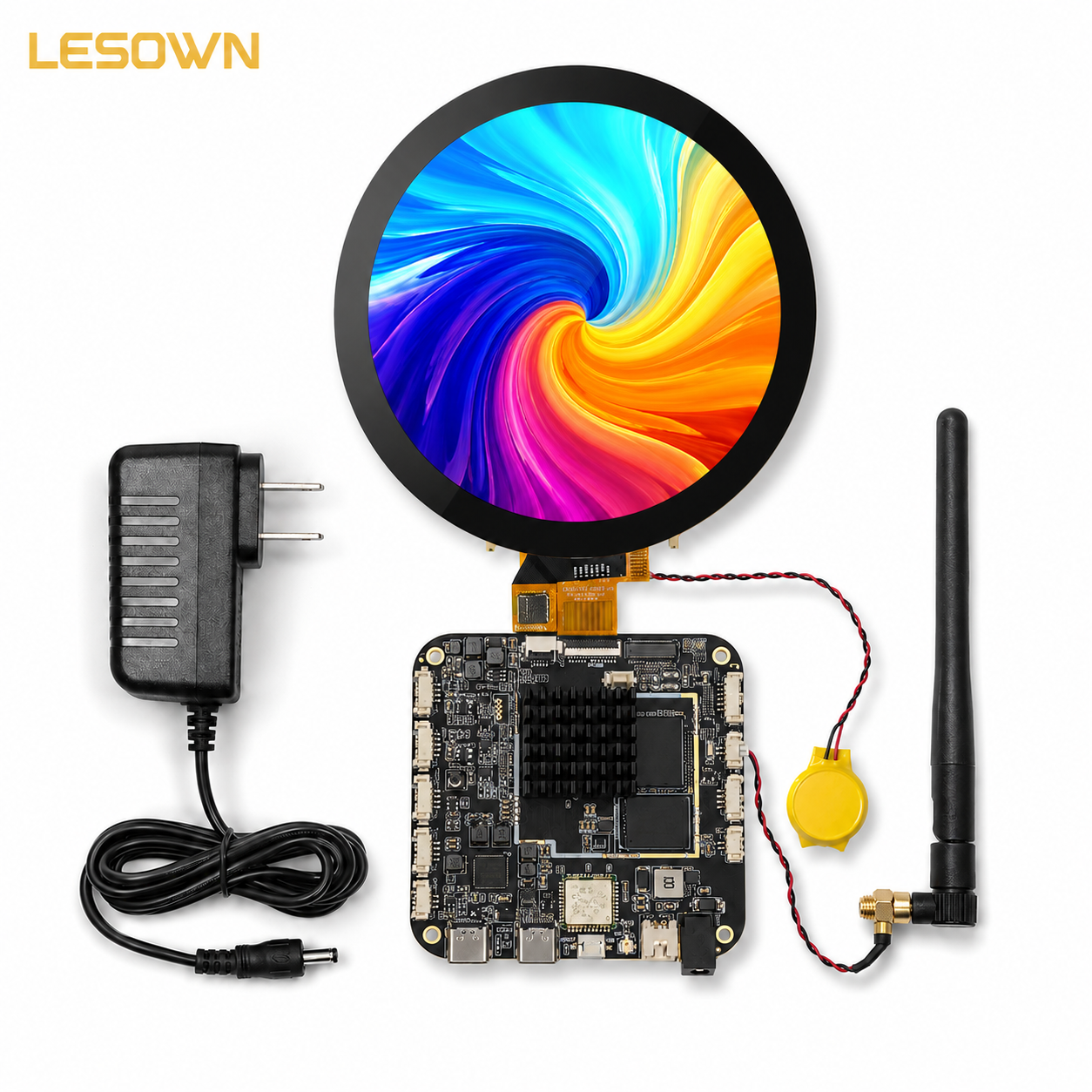 LESOWN Interactive 4in Square LCD Screen 720x720 Secondary Touchscreen HDTV Input Modding for Windows PC Builders