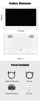 LESOWN P70CW-T Small HDMI USB Touchscreen 7 inch 1024x600 with Speakers Portable PC Monitor Screen