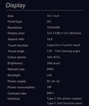 LESOWN P101D+S/P101D-T+S Small Wide USB C 10.1 inch 1024x600 Touchscreen Display PC Temperature Monitoring Aida64