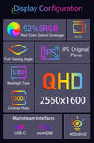 LESOWN P101GHT 10 inch Monitor 2.5K USB Type C & HDMI Touchscreen 10.1 inch Portable Monitor 2560x1600 Small Display