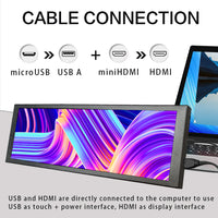 LESOWN P79 7.9inch IPS Stretched Bar HDMI Display 400*1280PC Temperature Monitoring RPi