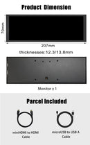 LESOWN P79 7.9inch IPS Stretched Bar HDMI Display 400*1280PC Temperature Monitoring RPi
