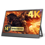 LESOWN P140KPS/P140KMS 14 inch 4K Portable Monitor Wide Screen USB-C Display with Holder for Laptop Phone Xbox PS4 PS5 Switch
