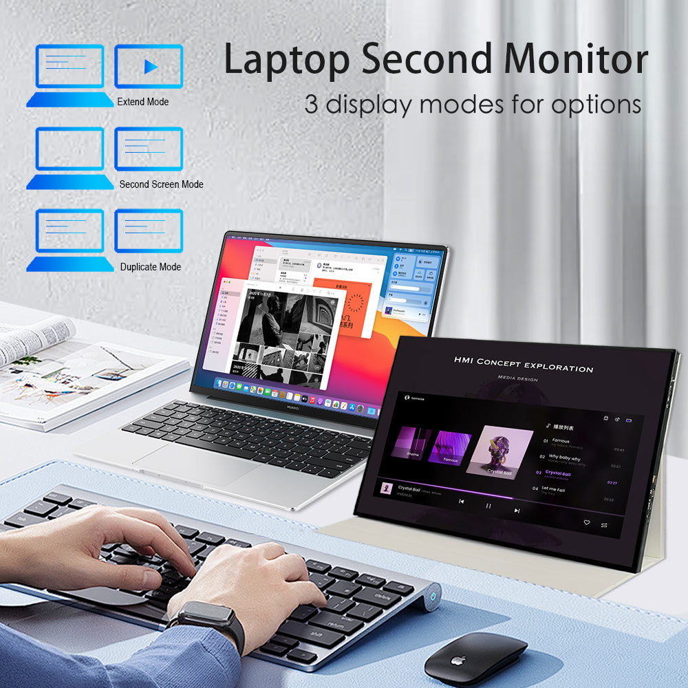 LESOWN P180GPS 18 inch 120Hz Portable USB C HDMI Monitor 1920x1200 Lap ...