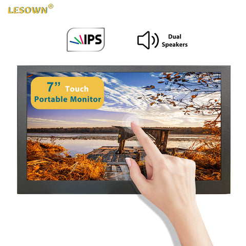 LESOWN P70C-T Touch Screen 7 inch LCD Display 1024x600 Speakers IPS Computer Laptop Second Screen mini Monitor for PC