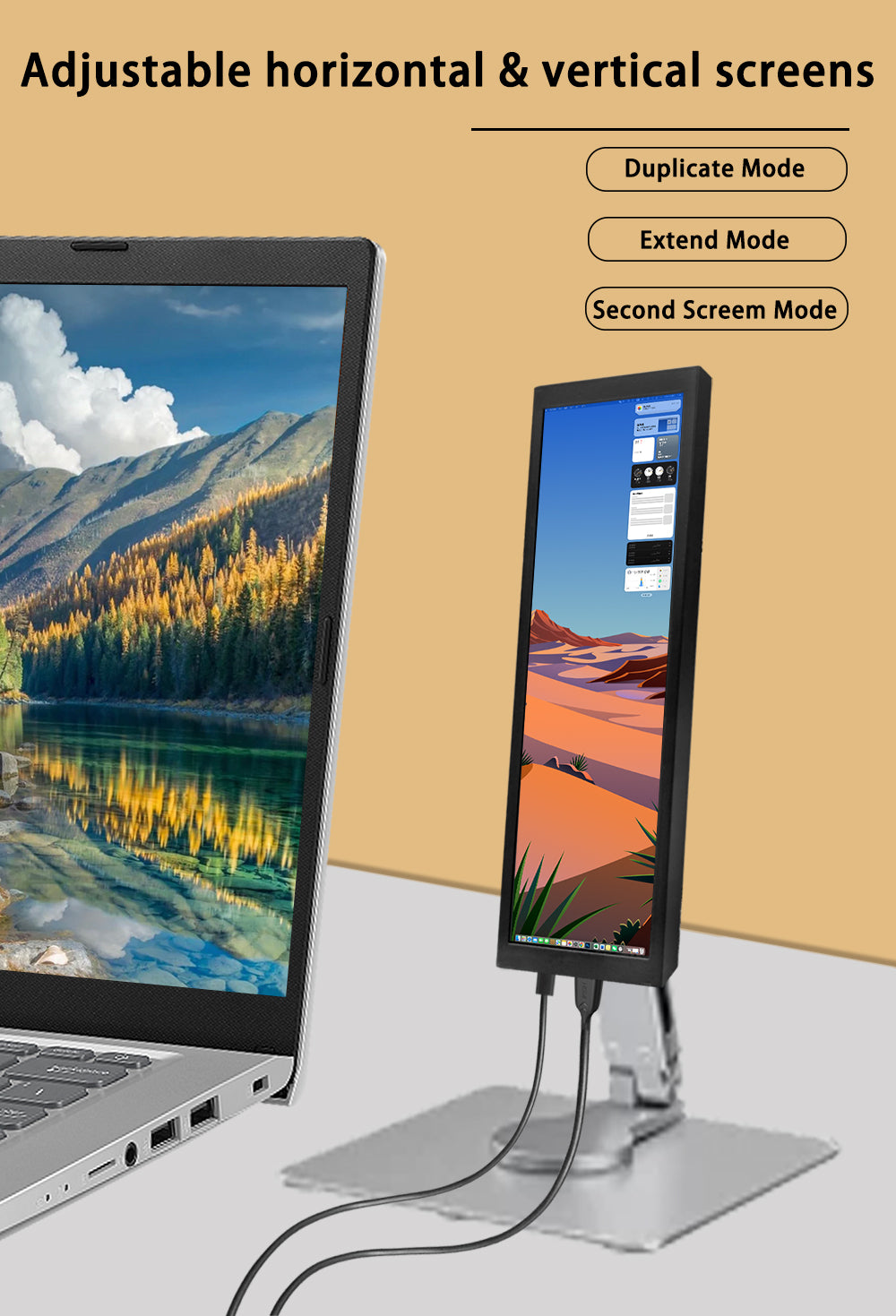 LESOWN P79 7.9inch IPS Stretched Bar HDMI Display 400*1280PC Temperature Monitoring RPi
