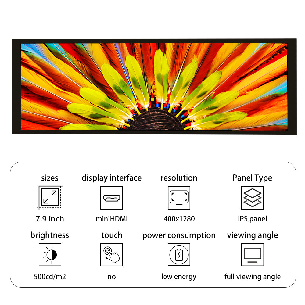 LESOWN M79-A01T 7.9inch 400*1280 IPS Monitor with Case