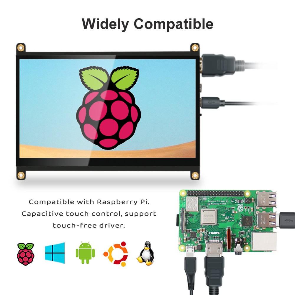 LESOWN R10-ST 10.1 inch Display HD 1024x600 for Raspberry P i