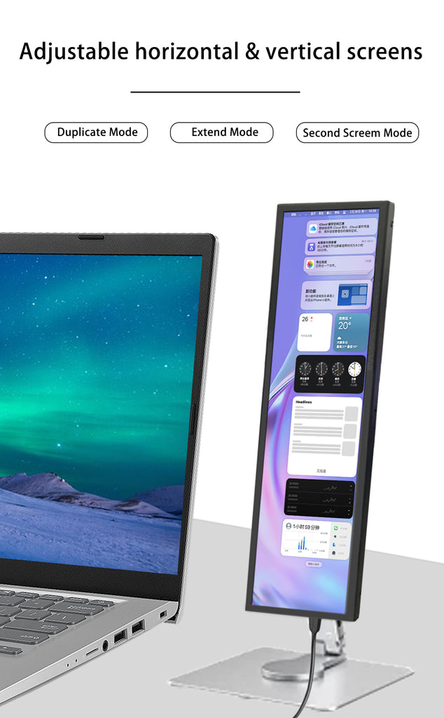 LESOWN P88D Long Strip LCD Display 480x1920 IPS 8.8 inch Thin Portable ...