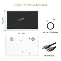 LESOWN P70CW White Small HDMI LCD Portable Monitor 7.0inch IPS Display Dual Speakers Audio Jack