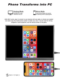 LESOWN P105KPT/P105KPS 10.5 inch 100%sRGB USB C Portable Monitor 1500:1 16:10 IPS Gaming Laptop PC Second Monitor