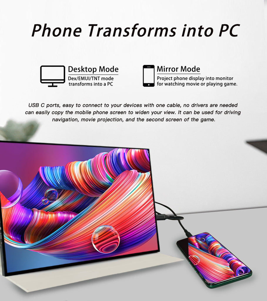 LESOWN P180GPS 18 inch 120Hz Portable USB C HDMI Monitor 1920x1200 Lap ...