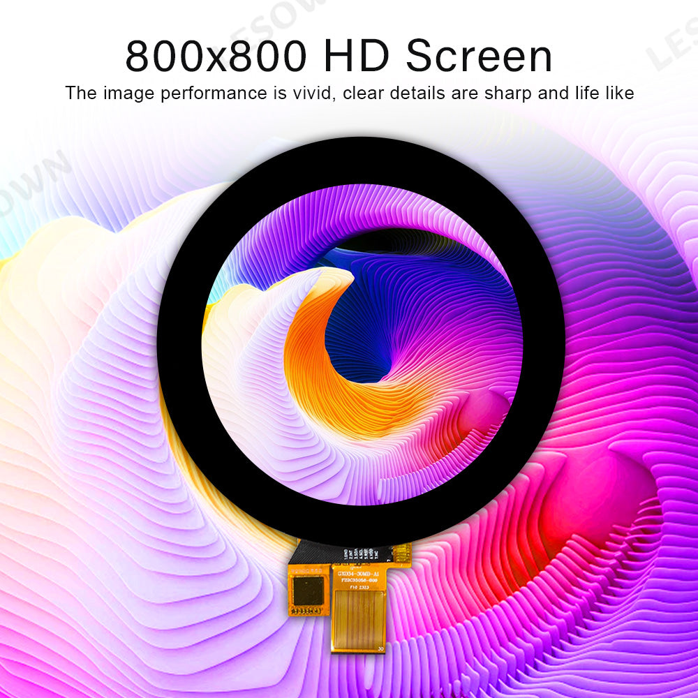 LESOWN M34-A01T 3.4 inch mini Touch Screen HD 800x800 IPS HDMI USB C LCD Panel Module Circular Display with Driver Board for Laptop