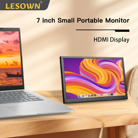 LESOWN P70C+S 7 inch Small Portable Monitor 1024x600 Portable Computer Monitor