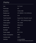 LESOWN P125GPS/P125GPT 12.5 inch LCD Portable Monitor USB C HDMI Capacitive Touchs IPS Display for Gaming Computer