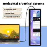 LESOWN P145FHT 14.5 inch Stretched Bar LCD Screen 2560x720 IPS 1500:1 USB C Touchscreen HDMI Display with Speakers Silvery CNC Shell Secondary Monitor