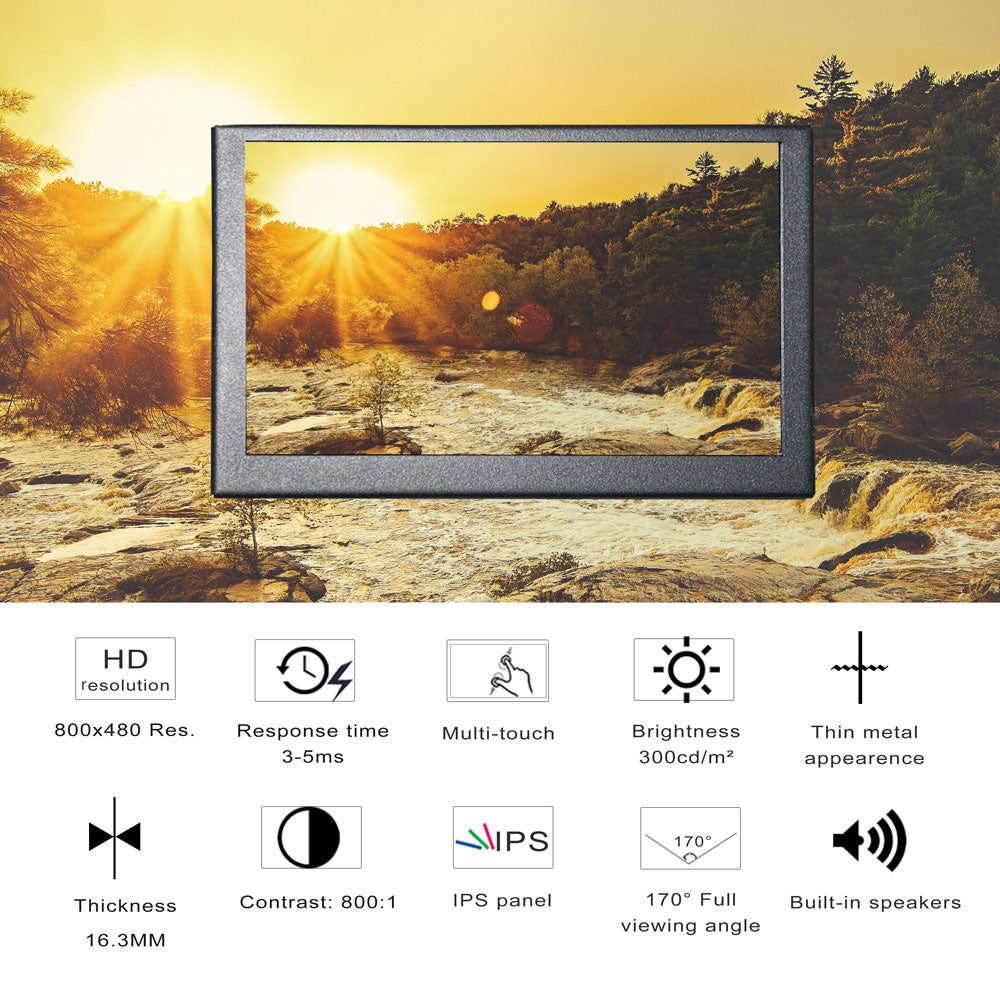 LESOWN P50C Small mini Monitor 5 inch 800x480 HDMI Portable Second Scr ...