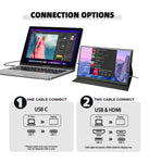 LESOWN P116GPS/P116GPT 11.6 inch Small Portable Monitor Touch FHD 1080P HDMI USB Type C Extend Portable Display
