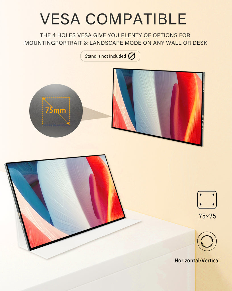 LESOWN P180GPS 18 inch 120Hz Portable USB C HDMI Monitor 1920x1200 Lap ...