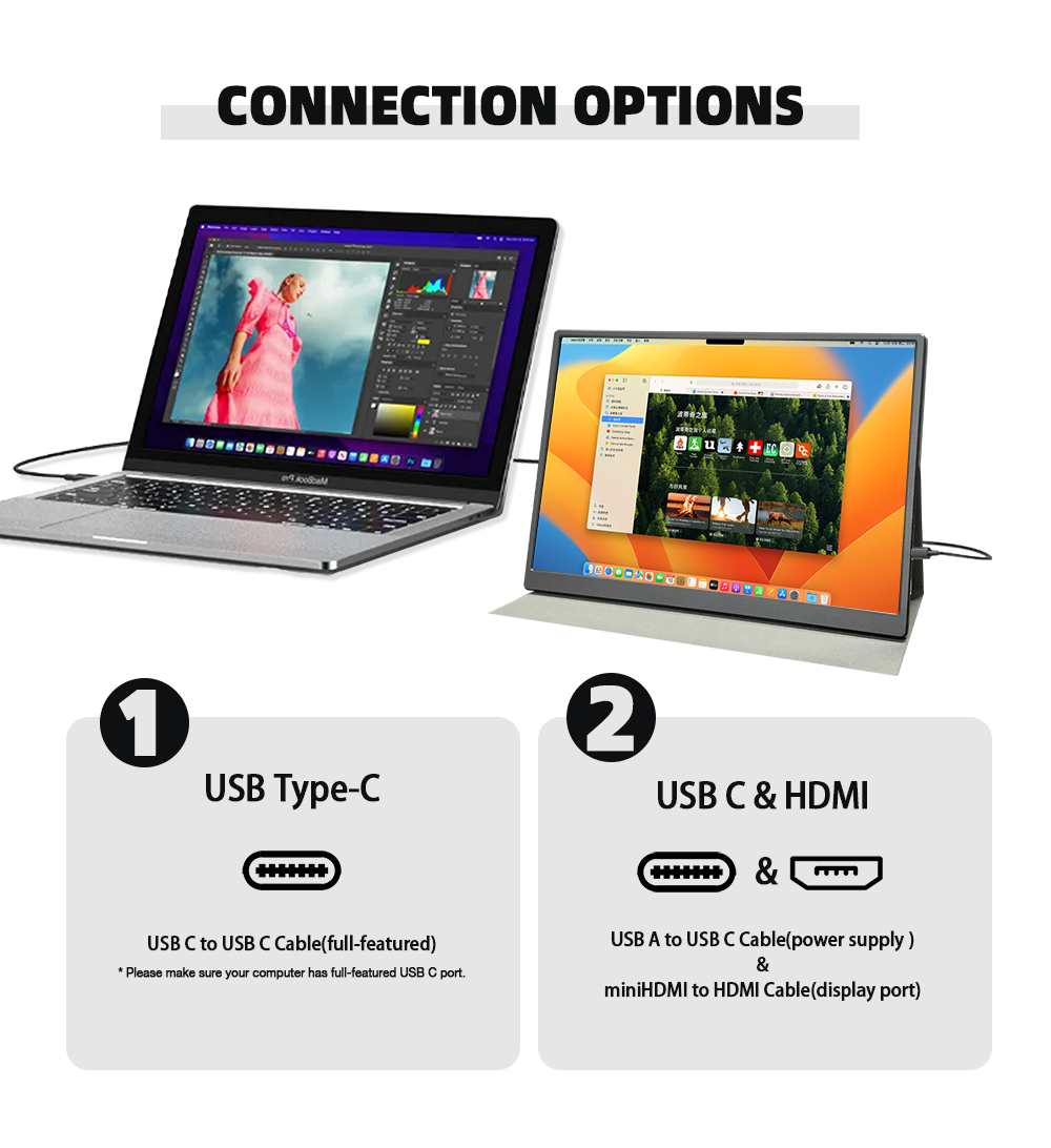 LESOWN P105KPT/P105KPS 10.5 inch 100%sRGB USB C Portable Monitor 1500:1 16:10 IPS Gaming Laptop PC Second Monitor