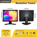 LESOWN N150 Camera Monitor 1024x768 Display Touch VGA 15 inch Monitor Build in Speakers Earphone Jack