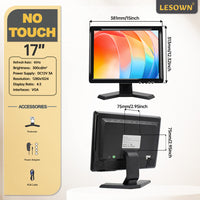 LESOWN N170 17 inch Resistive Touch Car Headrest Monitor 1280x1024 Digital LCD Screen DVD Player HDMI USB Port