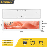 LESOWN P113 11.3 inch Stretched Bar Display HDMI External Long Monitor for PC Temperature Monitoring Aida64