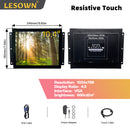 LESOWN E104-A01GBR 10.4 Inch Industrial Embedded Win-10 PC Monitor 1024x768 600cd/m² 4:3 Panel-Mount Monitor Rugged Touchscreen for TV PC