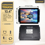 LESOWN E104-C01GBTE 10.4 Inch Embedded Display 1024x768 LCD 1000cd/m² Panel Mount Display with VGA+HDMI for Medical Equipment PC