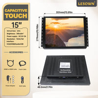 LESOWN E150-C02GBT-1 15 Inch Industrial Open Frame Embedded Display 1024x768 IPS LCD Capacitive Multi-Touchscreen for CCTV Digital Signage
