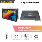 LESOWN E173-C01GBT Open Frame 17.3in Embedded Industrial Panel-Mount Monitor 1080p Touchscreen with VGA/HDMI/Audio/USB(touch) for Laptop