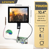 LESOWN M104-A01T 10.4 inch 1024x768 LCD Display 560cd/m2 LVDS 30PIN Touch Screen Capacitive IPS Small Assembly Module for Windows PC