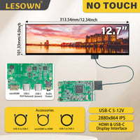 LESOWN M127-A01S 12.7 inch 2.5K Long Screen USB-C HDMI 500cd/m2 High Brightness 1200:1 Full Viewing 2880x864 IPS LCD Panel DIsplay Module