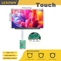 LESOWN M141-A01T  Ultrawide Long Strip Screen Display 14.1 inch mini HDMI USB-C 550x1920 IPS LCD Display Module for Aida64 Computer