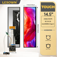 LESOWN M145-A01T Long Stretched Screen 14.5 inch IPS Touch 2560x720 QHD 1500:1 USB-C HDMI Strip Bar Secondary Display LCD Panel Module