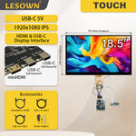 LESOWN M185-B01T 18.5 inch Touch Screen Module USB-C HDMI-compatible FHD 1920x1080 IPS LCD Panel 1200:1 Full Viewing Display for Computer