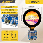 LESOWN M28-A01T mini Touch Screen 2.8 inch 480x480 IPS 1200x1 HDMI SPI3W-RGB 40PIN Interface LCD Display Module for PC Computer Visual Doorphone