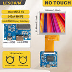 LESOWN M35-A01S 3.5 inch Small Screen LCD Panel Display 54PIN Resolution 640x480 HD IPS HDMI USB Powered Module for Computer PC Laptop