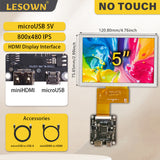 LESOWN M50-A01S 5 Inch LCD Screen 800x480 HD Resolution IPS TTL 40PIN HDMI-compatible Small mini DIsplay Module with Control Board for Camera Raspberry Pi