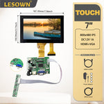 LESOWN M70-A01T Tiny Screen 7 inch 800x480 LCD Display HDMI-Compatible VGA with Driver Board Touchscreen Module for Digitizer Computer