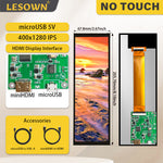 LESOWN M79-A01S Long Bar Screen 7.84 inch Display HDMI USB Powered 400x1280 HD Resolution IPS LCD Panel 500cd/m2 High Brightness Module