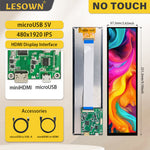 LESOWN M88-A01S 8.8 inch Long Bar Display 600cd/m2 High Brightness HDMI 480x1920 IPS Second Screen LCD Module for Raspberry Pi PC